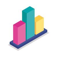 Bars chart isometric line style icon vector design