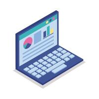 digital laptop isometric line style icon vector design