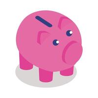 piggy savings isometric style icon vector