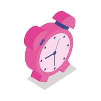 alarm clock isometric style icon vector