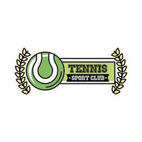 ball tennis sport with wreath crown line and fill style icon vector