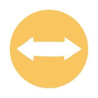 arrow left and right direction block style icon vector