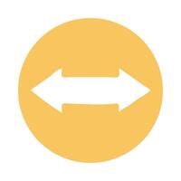 arrow left and right direction block style icon vector