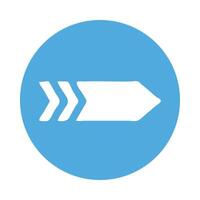 right arrow direction block style icon vector