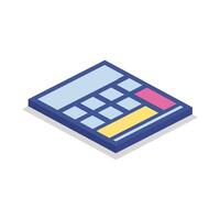 Isolated calculator isometric line style icon vector design