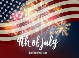4 de julio día de la independencia en el fondo de estados unidos. se puede utilizar como pancarta o póster. vector