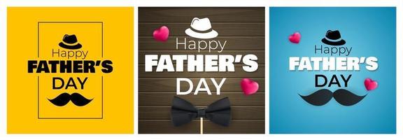 Happy Father's Day Background collection set. Poster, flyer or greeting card. vector