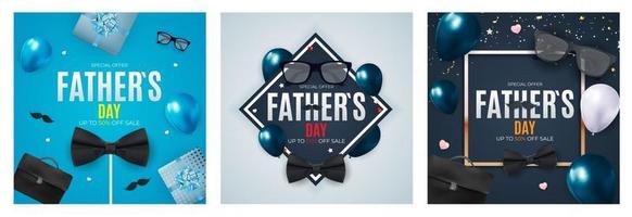 Happy Father's Day Background collection set vector