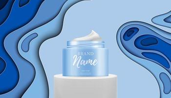 Producto cosmético de belleza natural realista 3d para el cuidado facial o corporal sobre fondo brillante vector