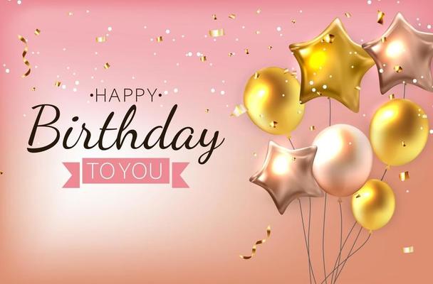 Free Vector  Beautiful happy birthday card with colorful balloons  celebration background