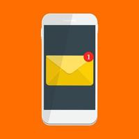 New Email on the smartphone, screen notification concept vector