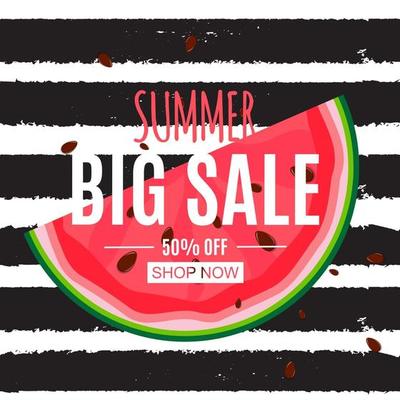 Abstract Summer Sale Background with Watermelon