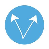 arrows thin directions left and right block style icon vector