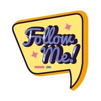 slang speech bubble with follow me line and fill style vector