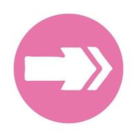 arrow right direction sign block style icon vector