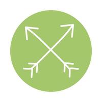 indian arrows crossed direction block style icon vector
