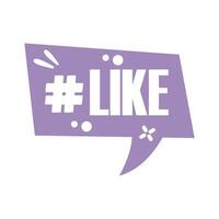 slang speech bubble with like word silhouette style vector