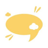 slang speech bubble with clouds silhouette style vector