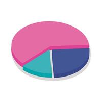 Pie chart isometric line style icon vector design