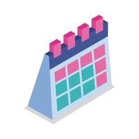 calendar reminder isometric style icon vector