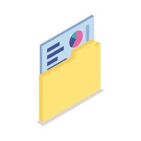 folder document isometric style icon vector
