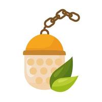 tea sphere with leaves vector design