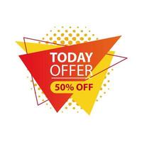 today offer in triangles label vector design