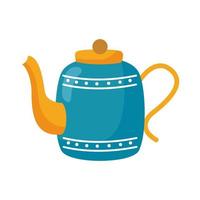 tea blue kettle icon vector design