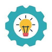 light bulb in gear flat style icon vector design