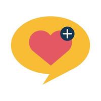 Digital marketing heart in bubble flat style icon vector design