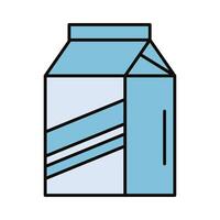 milk box beverage line and fill style icon vector