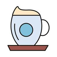 cup with foam hot beverage line and fill style icon vector