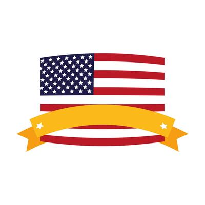 united states of america flag with ribbon