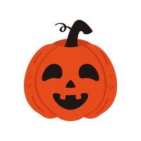 halloween pumpkin jack face icon vector