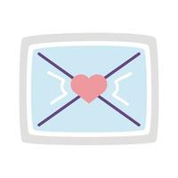 romantic envelope sticker flat style icon vector