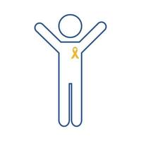 human figure with down syndrome campaign ribbon line style icon vector