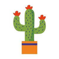 cactus houseplant in pot icon vector