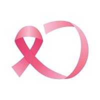 pink ribbon breast cancer silhouette style icon vector