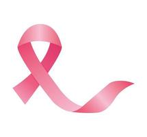 pink ribbon breast cancer silhouette style icon vector