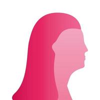 icono de estilo de silueta de figura de mujer rosa vector