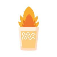 tequila cup on fire mexican flat style icon vector