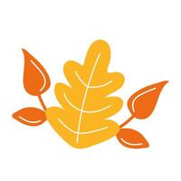 leaf autumn flat style icon vector