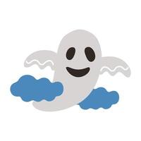 halloween ghost floating style flat icon vector