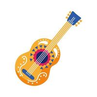 icono de estilo plano de instrumento de guitarra tradicional mexicana vector