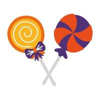 sweet lollipops halloween flat style icon vector