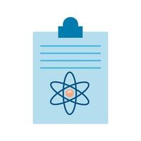 checklist medical order with atom molecule flat style icon vector