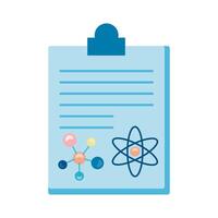 checklist medical order with atom molecule flat style icon vector