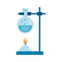 medical tube test flask in burner laboratory flat icon vector