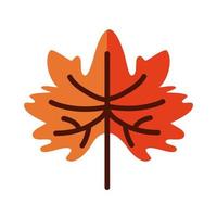 autumn maple leaf line and fill style icon vector design