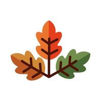 leaf with three leaves line and fill style icon vector design